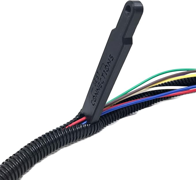 BEST CONNECTIONS 3-Pack 1/4", 3/8", 1/2" x 20 ft Each Assorted Split Wire Loom Convoluted Tubing with Installation Tool – Protective Split Cable Sleeves/Conduit for Automotive Home Electrical – Black