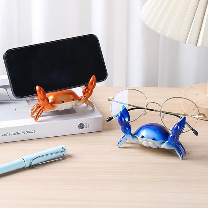 2-pack Desk Crab Pen Holder, Creative Crab Pen Holder, Metal Weightlifting Crabs Penholder Bracket Storage, Desk Pen Stand for Office Desk Display Decorations, Unique Gift Idea (2Pcs Orange)