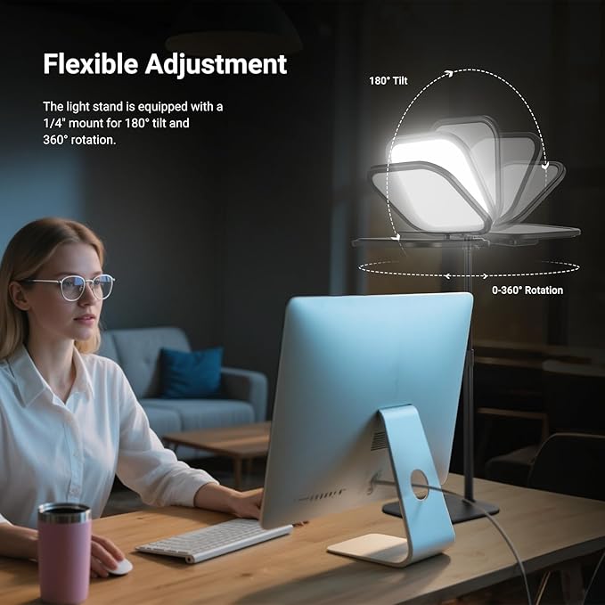 NEEWER Basics 2 Pack 10.8" Video Conference Lighting with Desk Stands/Phone Holders, 15W Bi Color Edge Lit Full Screen Light CRI95+ for Computer Laptop Webcam Zoom Calls Streaming Recording, L220