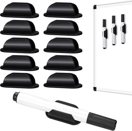 AIERSA Large Silicone Marker Holder for White Board, Dry Erase Adhesive Marker Holder, Marker Holder for Classroom Desk, Clipboard, Lockers, Wall, Single Marker Holder for School Office Supplies