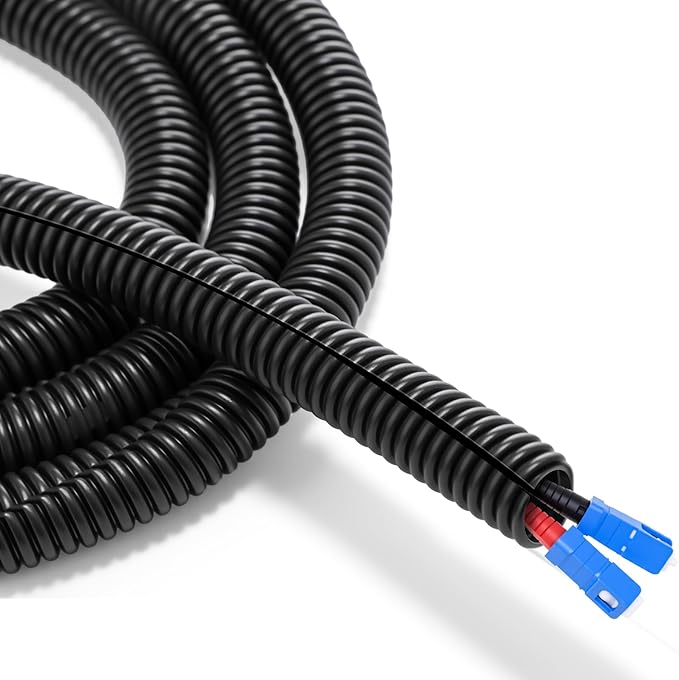 Sasylvia 3/8" x 25 ft Split Wire Loom Tubing Automotive Wire Loom Assortment Split Cable Sleeves Bulk Flexible Electrical Conduit Protective Kit