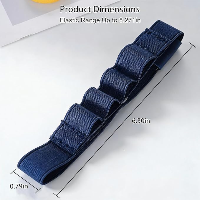 4-Pack Pen Loop Holder, Elastic Pen Loops for Notebook, Journaling, Office, Stretchable Pencil Organizer, Anti-Loss Desk Accessories (Blue)