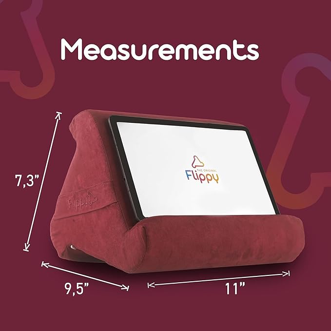Flippy Original Tablet Pillow Stand & iPad Holder, Gift for Book Lovers & Readers, Multi-Angle Stand with Storage for Lap, Desk & Bed, Compatible with Kindle, Fire, iPad & Samsung, Nebbiolo