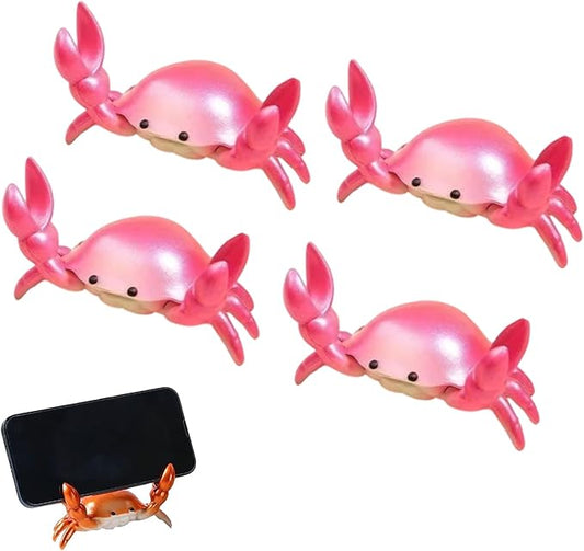 4-pack Desk Crab Pen Holder, Creative Crab Pen Holder, Metal Weightlifting Crabs Penholder Bracket Storage, Desk Pen Stand for Office Desk Display Decorations, Unique Gift Idea (4Pcs Pink)