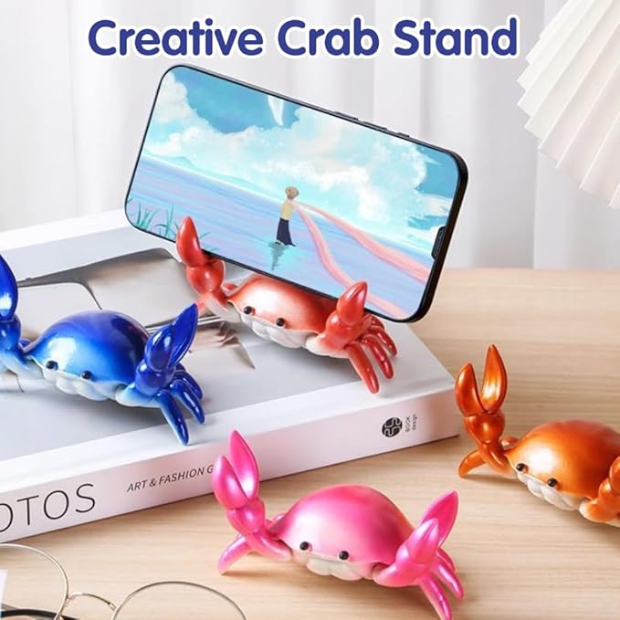 4-pack Desk Crab Pen Holder, Creative Crab Pen Holder, Metal Weightlifting Crabs Penholder Bracket Storage, Desk Pen Stand for Office Desk Display Decorations, Unique Gift Idea (4Pcs Orange)