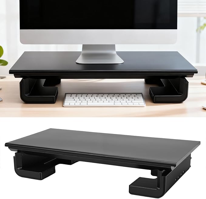 Computer Stand with USB Hub, 4 Port ABS USB 2.0 Ergonomic Desk Riser & Anti Slip Shelf, for Computer Displays Laptops Printers