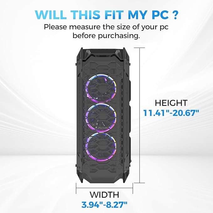 Suptek Clamp-on Desk or Desk Leg PC Mount,Adjustable Height and Width,CPU Under Desk Table Beam PC Mount Bracket Computer Tower Wall and Under Counter Holder