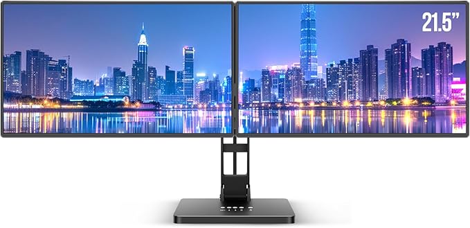 DEPGI 21" Laptop Screen Extender, Freestanding Laptop Screen Extender, 2x21 FHD IPS Extended Monitor Versatile Dual & One-Click Mirror Modes for All 13-17" Laptops (Mac/Windows/M1-M3 Compatible)