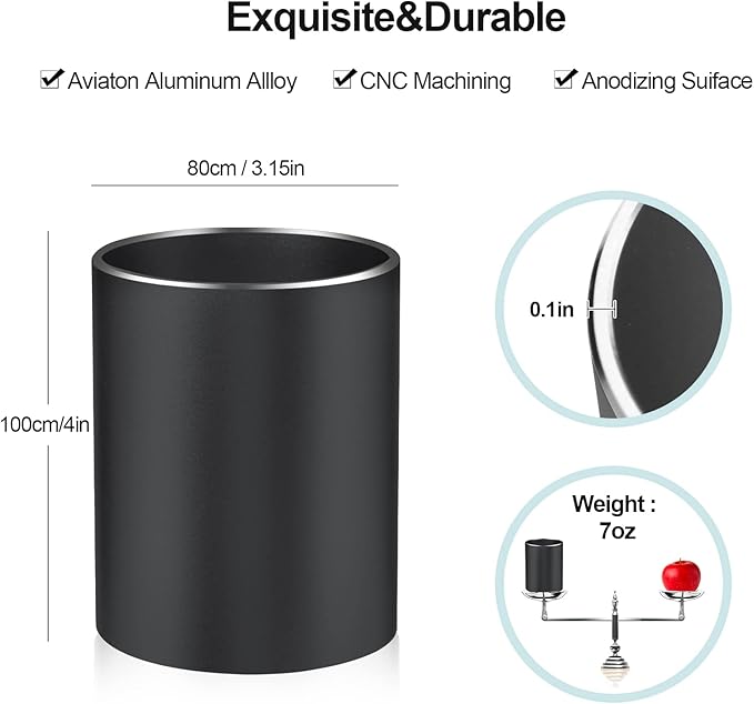 Pen Holder Pencil Holder for Desk, Metal desk pen holder, Makeup Brush Holder, pencil cup, pen organizer for desk, for Office, School, Home, and Kids 3.9×3.14inch (Black)