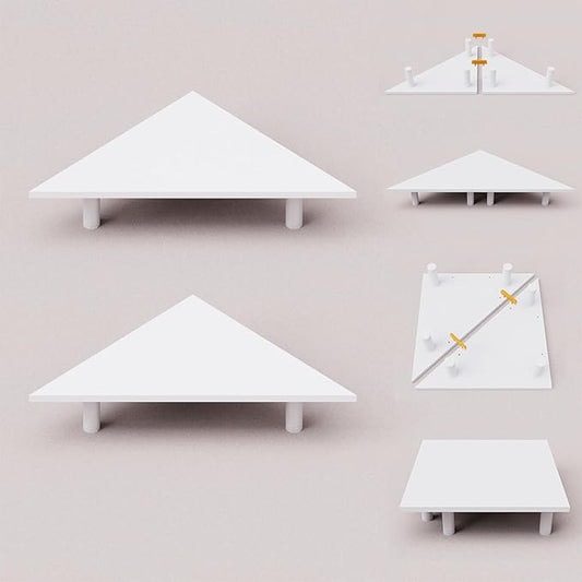 2 Pack White Corner Monitor Stand, Triangle/Square Adjustable Height Riser, 27-inch Universal Desktop Shelf for Computer, Laptop, PC, iMac, Printer (White)