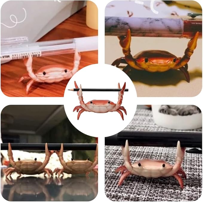 2-Pack Crab Pen Holder for Desk, Weightlifting Crabs Desk Pen Organizer, Cute Pencil Holder Desktop Organizer Storage Accessories, Funny Desk Decor for School, Home, Office Supplies (2PCS-Purple)