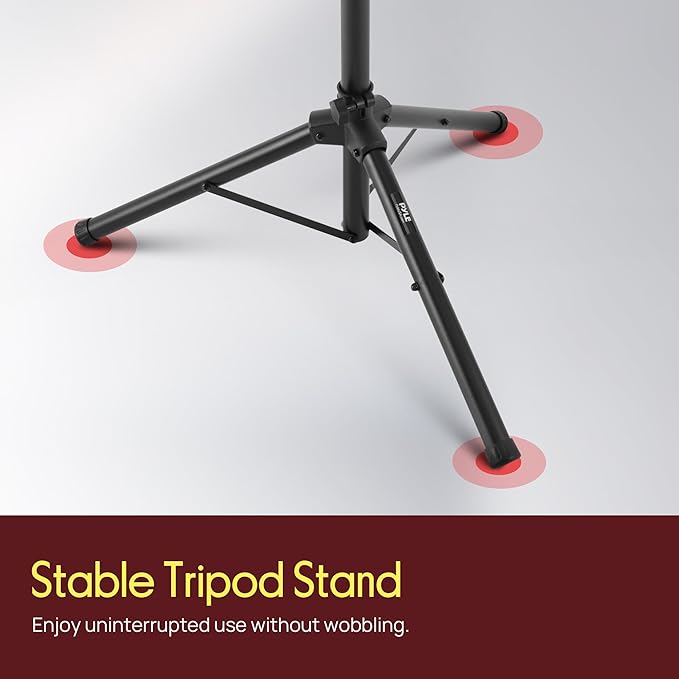 PYLE-PRO Universal Laptop Projector Tripod Stand - Computer, Book, DJ Equipment Holder Mount Height Adjustable Up to 39.37” w/ 14” x 11” Plate Size -for Office, Home, Stage, Studio, DJ Racks Holder