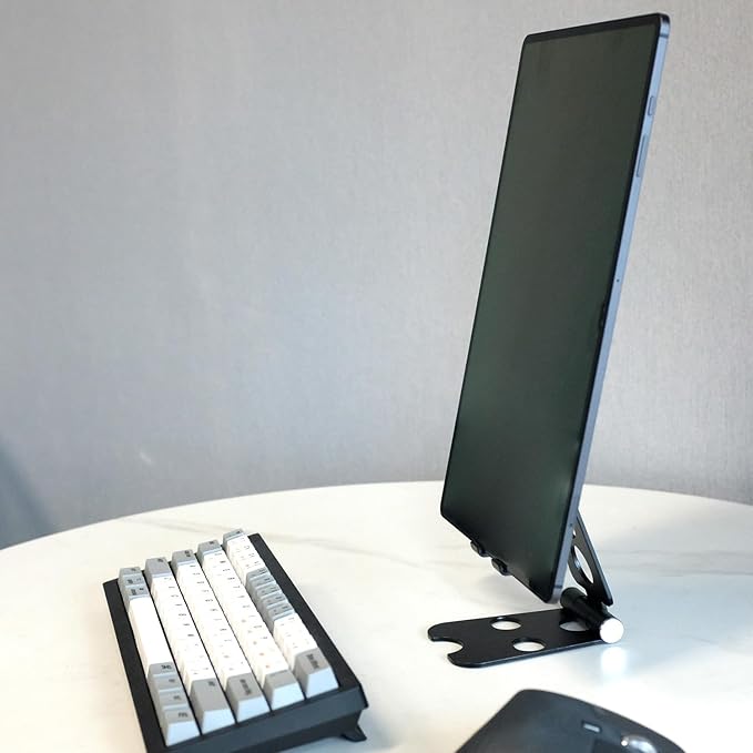 Kado Aluminum Alloy Tablet Stand for Portable Monitor, Foldable iPad Stand Holder Adjustable, Computer Office Desk Accessories for Kindle, Switch, iPad Pro/Air/Mini, iPhone Pro/Max/Plus