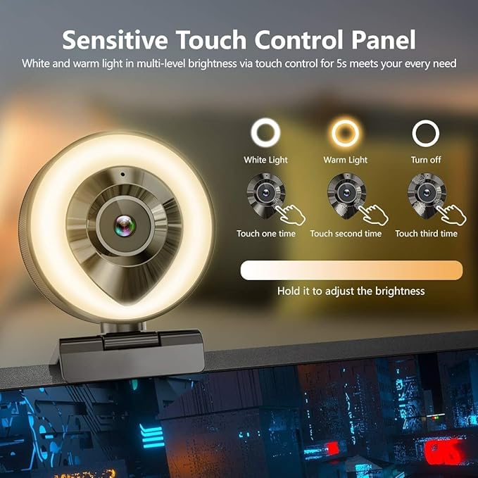 AIDELF Webcam Computer Camera 1080P with Dual Microphone Adjustable Right Light Web cam for PC Advanced Auto-Focus with Tripod Zoom Streaming Camera Gaming Webcam for YouTube Xbox Facebook Streamer