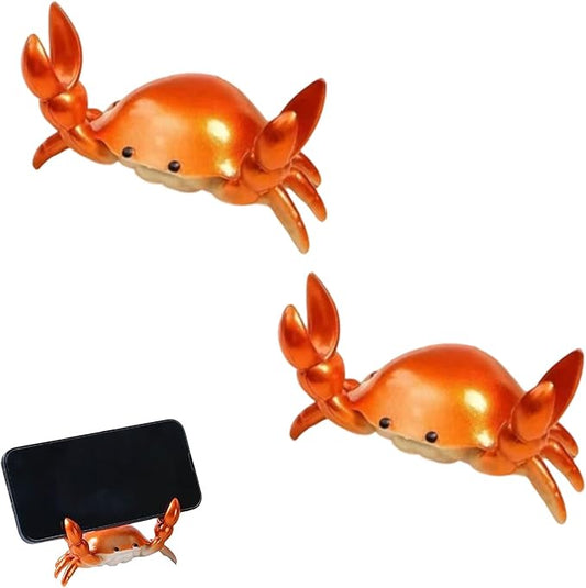 2-pack Desk Crab Pen Holder, Creative Crab Pen Holder, Metal Weightlifting Crabs Penholder Bracket Storage, Desk Pen Stand for Office Desk Display Decorations, Unique Gift Idea (2Pcs Orange)