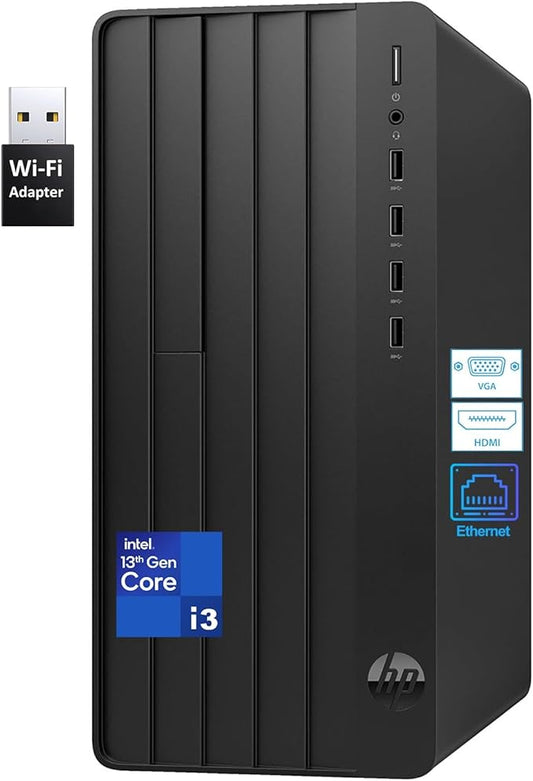 HP Desktop Computer Tower PC for Home Student & Business, 13th Gen Intel Quad-Core Processor, 32GB DDR4 RAM, 1TB PCIe SSD, WiFi Adapter, VGA, HDMI, RJ-45, Keyboard and Mouse, Windows 11 Home