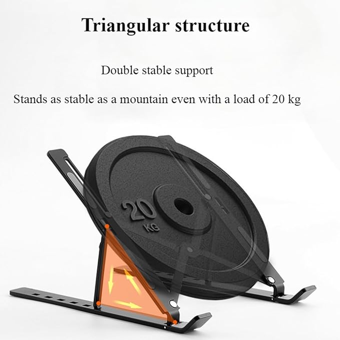 Portable Foldable Aluminum Alloy Tablet·Laptop Stand｜7 Levels of Lifting·Non-Slip and wear-Resistant·Ultra-Thin and Lightweight·Essential for Office·Home·Travel·Students (Silver,Plastic)