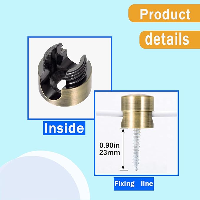 3 Sets Charger Cord Holder,Antique Copper Color Metal Adhesive Cable Management Clips,Adjustable Cable Anchor Holders,Wire Organizer for Desk, Wall, Home, Office