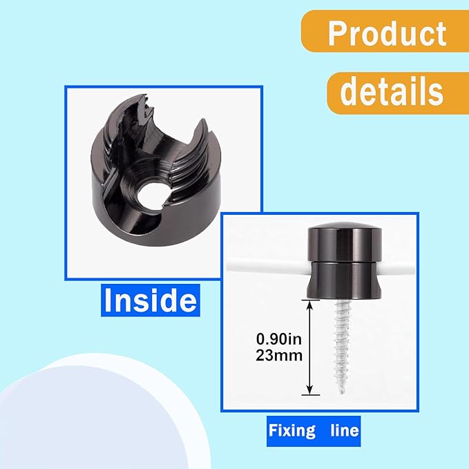 6 Sets Charger Cord Holder, Glossy Black Metal Adhesive Cable Management Clips,Adjustable Cable Anchor Holders,Wire Organizer for Desk, Wall, Home, Office