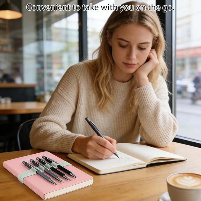 4-Pack Pen Loop Holder, Elastic Pen Loops for Notebook, Journaling, Office, Stretchable Pencil Organizer, Anti-Loss Desk Accessories (Green)