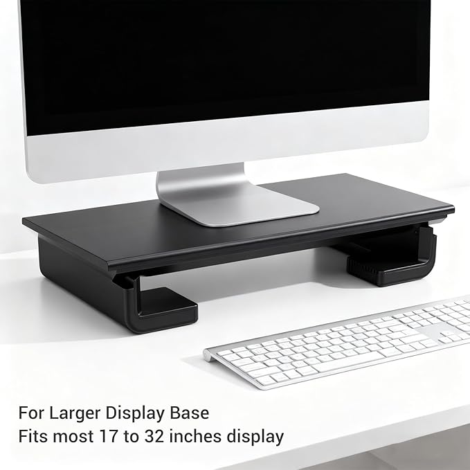 Computer Stand with USB Hub, 4 Port ABS USB 2.0 Ergonomic Desk Riser & Anti Slip Shelf, for Computer Displays Laptops Printers