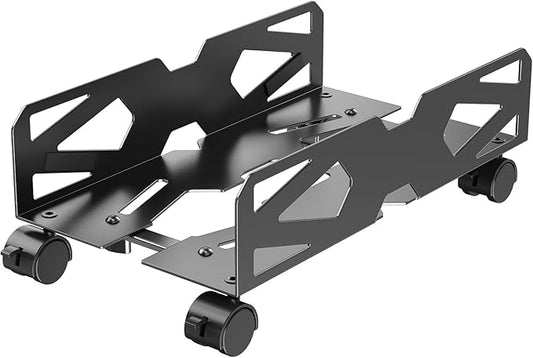 Adjustable Computer Tower Stand, Ventilated PC Tower Stand with 4 Caster Wheels,Mobile Under Desk CPU Holder, PC Cart, Computer Riser for Most Gamers and Students