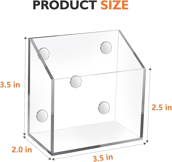 Ameceres Magnetic Pen Holder Classroom Organization Acrylic Marker Holder for Whiteboard Refrigerator Locker Accessories Pencil Dry Erase Marker Basket (1 Compartment * 2)