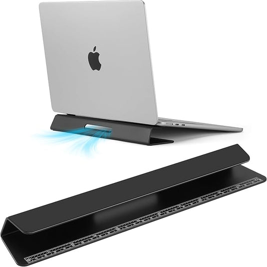 Portable Laptop Wedge Airflow Cooling Stand, Aluminium Laptops Feet Legs Improved Ergonomics, Stability, and Versatility - Compatible with MacBook and All Laptop, with Ruler