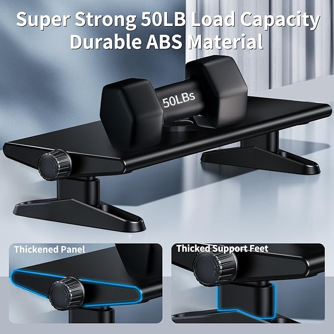 Computer Monitor Stand Riser for Desk,4.5-6.3 Inches Freely Height Adjustable with Cellphone Holder,Multi-Purpose Desktop Organizer Monitor Stands Riser for Computer,Laptop,Printer,TV (BLack)