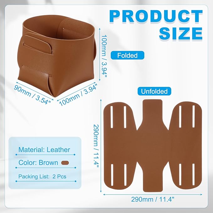 PATIKIL 2Pack Leather Desk Organizer, Leather Pencil Pen Holder Jewelry Valet Tray Hair Accessories Organizer for Bedroom Drawer Office Key Wallet Watch Pen Pencil Glasses, Brown