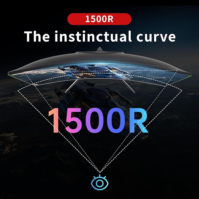 KTC 24 Inch 1500R Curved Gaming Monitor,180Hz 1ms FHD 1080p VA Monitor, Adaptive Sync, 110% sRGB, HDR Support, DisPlayPort/HDMI,Tilt, VESA for Gaming Home Office Business PS5 PC Monitors