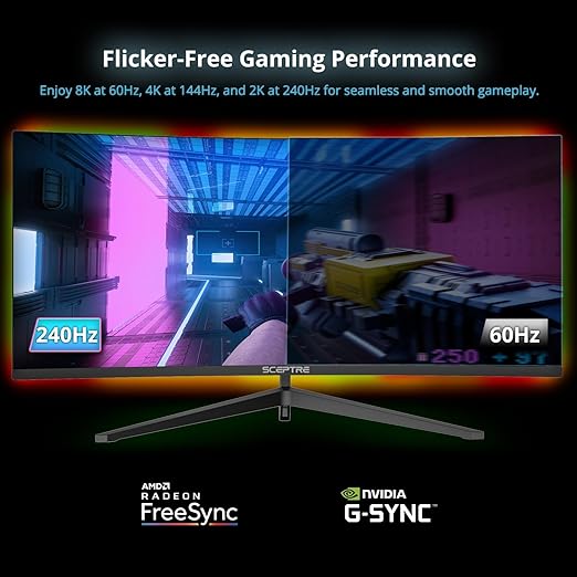 Kado DisplayPort Cable 5ft, High Speed 8K 60Hz, 4K 144Hz, 2K 240Hz 165Hz 144Hz DP 1.4 FreeSync HDR HDCP, DP Male to DP Male, 1.5m Length Genuine Parts Made for Sceptre Monitor, TV, PC Gaming, Laptop