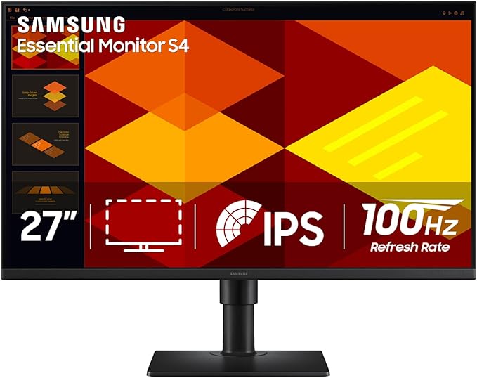 Samsung 27” (S40GD) Borderless Business Monitor with IPS Panel, 100Hz Refresh Rate, Eye Saver Mode, Ergonomic Design, Game Picture Mode, LS27D402GANXGO, 3 Yr Warranty
