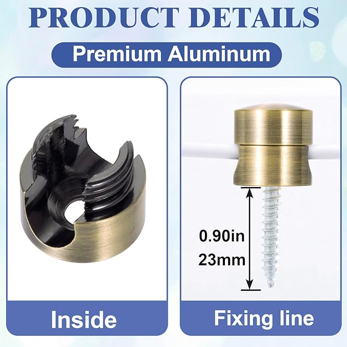 OIIKI 3 Sets Charger Cord Holders, Adhesive Cable Clip Cord Organizers, Metal Adjustable Wire Management Office Nightstand Desk Accessories for Charger Wire USB Keyboard Cable- Bronze