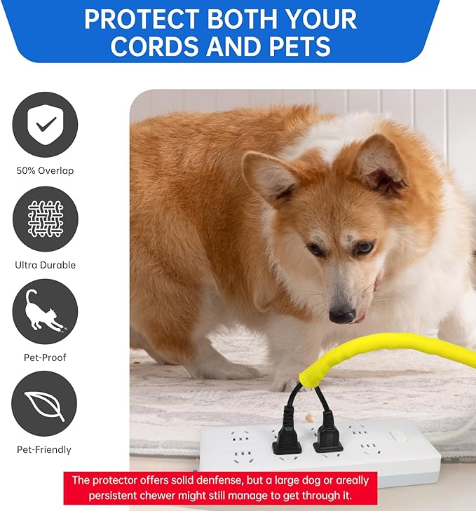 Split Braided Cable Sleeve，Flexible Wire Loom Tubing, Automotive Cord Protector Pet Proof, Cable Management for Computer TV Electric Wires Harness 16ft (Yellow, 25mm（1")