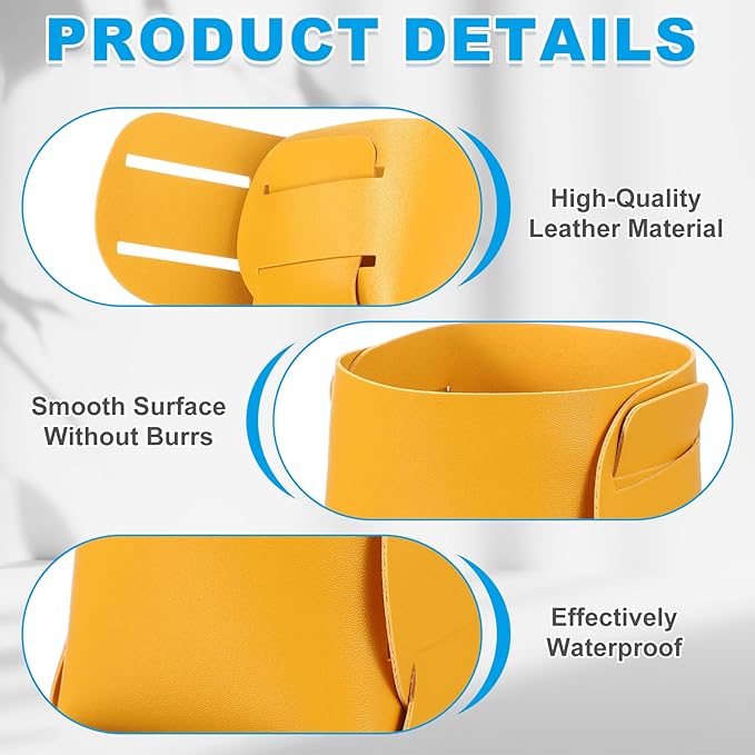 PATIKIL 2Pack Leather Desk Organizer, Leather Pencil Pen Holder Jewelry Valet Tray Hair Accessories Organizer for Bedroom Drawer Office Key Wallet Watch Pen Pencil Glasses, Yellow