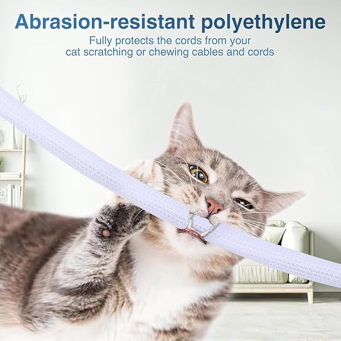 Nilight Cable Sleeve, 10ft-1/2inch Cord Management Sleeves, Braided Sleeving, Split Self Wrapping Wire Loom for Computer Electrical Automotive Harness Protector Organizer, White