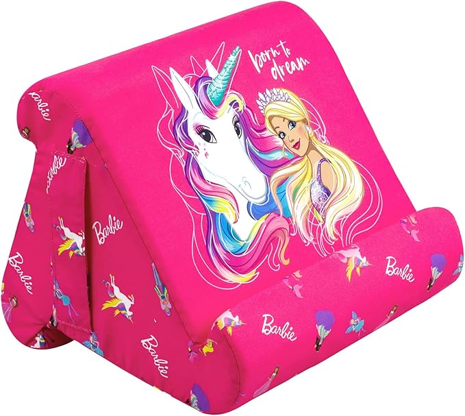 Flippy Original Tablet Pillow Stand & iPad Holder, Gift for Book Lovers & Readers, Multi-Angle Stand with Storage for Lap, Desk & Bed, Compatible with Kindle, Fire, iPad & Samsung, Barbie