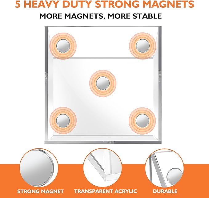 Ameceres Magnetic Pen Holder Classroom Organization Acrylic Marker Holder for Whiteboard Refrigerator Locker Accessories Pencil Dry Erase Marker Basket (1 Compartment * 2)