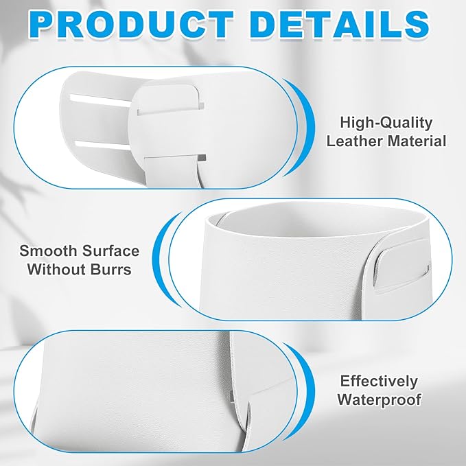 PATIKIL 2Pack Leather Desk Organizer, Leather Pencil Pen Holder Jewelry Valet Tray Hair Accessories Organizer for Bedroom Drawer Office Key Wallet Watch Pen Pencil Glasses, White