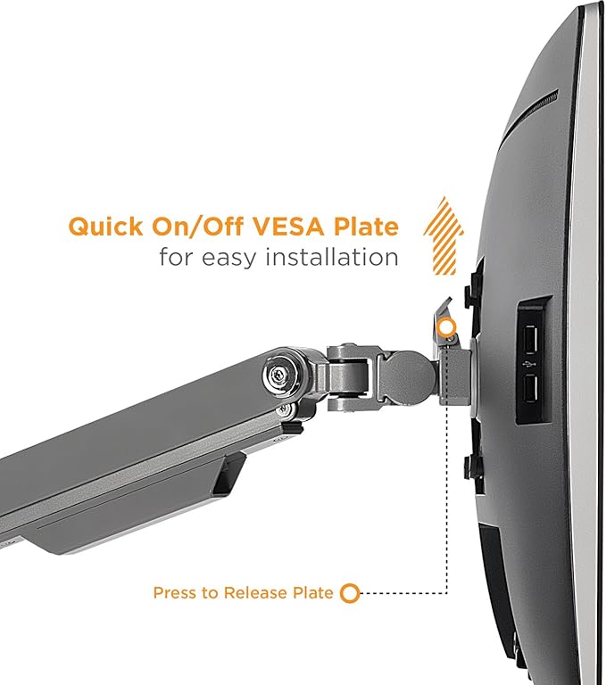 Mount-It! Dual Monitor Arm Mount Desk Stand | 2 x 3.0 USB Ports | Articulating Mechanical Spring Height Adjustable | Fits Two 24 27 29 30 32 Inch VESA 75 100 Compatible Screens | C-Clamp and Grommet