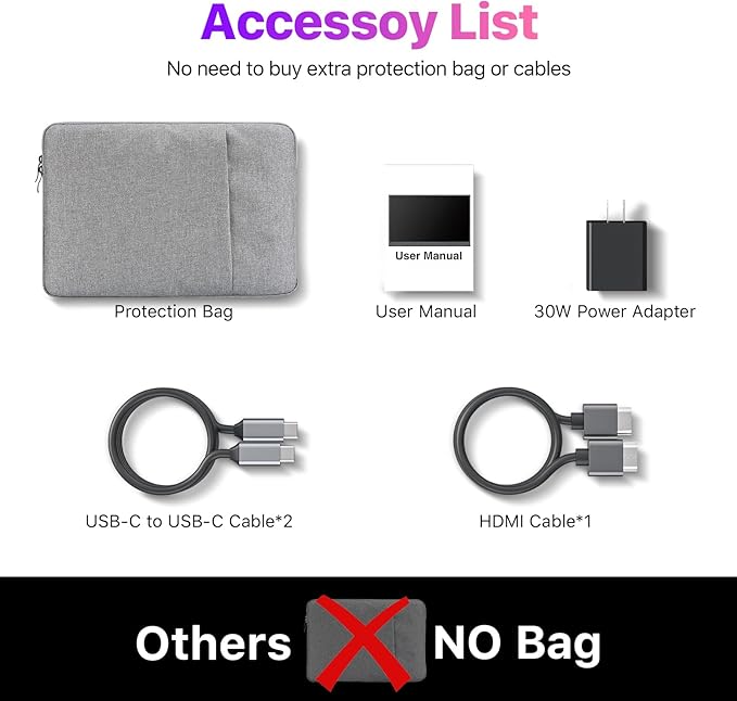 cocopar Portable Monitor 15.6 Inch 4K UHD 60Hz 145% sRGB Travel Monitor with Speaker HDMI USB-C Second Screen for Laptop MacBook Surface PC Xbox PS4/5, VESA Mountable, with Kickstand