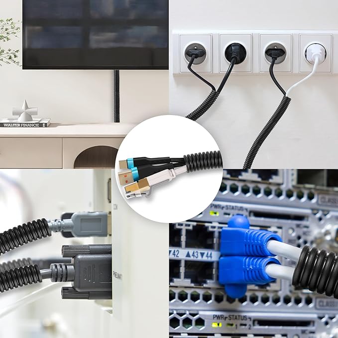 60 FT Wire Loom 3/8 Inch, Split Wire Loom Tubing Wire Conduit, Wire Protector Tubing – Black