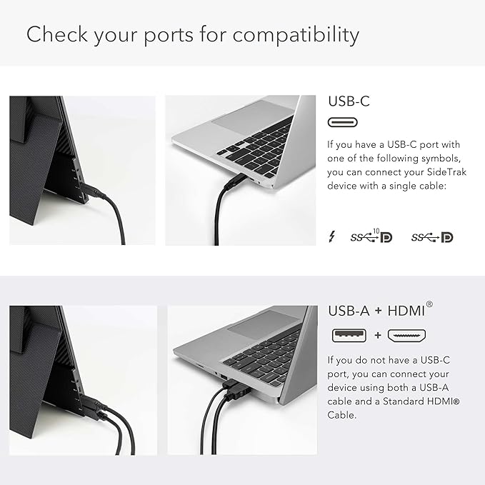 SideTrak Solo 17.3” Touchscreen Portable Full HD LED Monitor, Laptop Dual Screen Computer Extender with Large Display Cover, for PC, Gaming & Chrome, HDR Enabled, Powered by USB-C® or HDMI