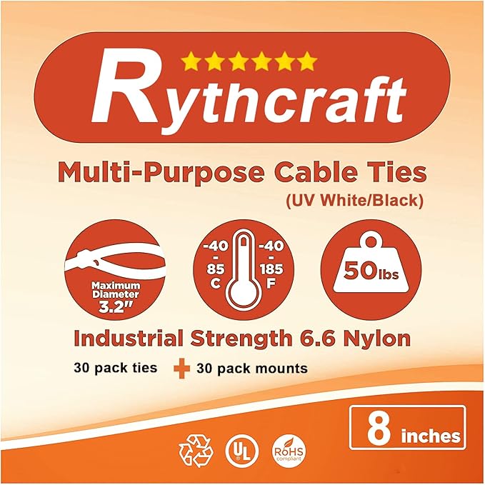 30 Pack 2 inch Zip Tie Adhesive Mounts Self Adhesive Cable Tie Base Holders with Multi-Purpose Tie wire clips with screw hole,Anchor stick on wire holder with 8 inch zip ties（Black）