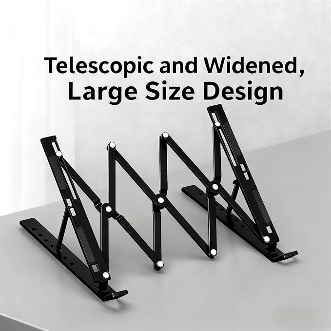 Adjustable Laptop Stand,Ergonomic Laptop Holder,Foldable Laptop Stand,Compatible with MacBook Air/Pro, Dell, HP, Lenovo & All Laptops,Ergonomic Design,Portable & Sturdy