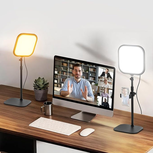 NEEWER Basics 2 Pack 10.8" Video Conference Lighting with Desk Stands/Phone Holders, 15W Bi Color Edge Lit Full Screen Light CRI95+ for Computer Laptop Webcam Zoom Calls Streaming Recording, L220