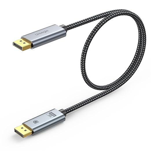 8K Displayport Cable 1.4, 1.5ft Gold-Plated Short DP Cord (8K@60Hz, 4K@144Hz, 32.4Gbps) HDR, DP to DP Cables Compatible with Gaming PC, Laptops, Monitor, Computer, Projector