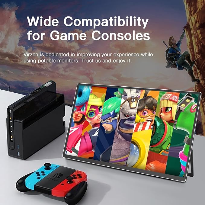 21.5-inch USB-C HDMI Portable Monitor 100Hz 120sRGB 1080P with VESA 180° Adjustable Kickstand Ultra-Slim Frameless FHD HDR Display, Travel Second Monitor for Laptop PC