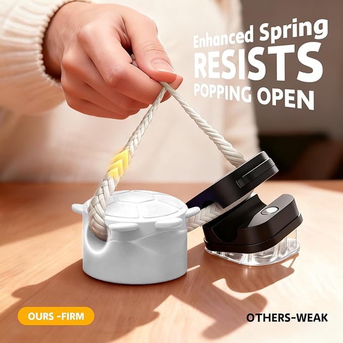 8 Pack Rotatable Cable Clips, Cord Organizer Spring Clip Cord Holder for Nightstand Cable Holders for Cords Charging Cable Organizers Cable Management for Desk Office Car Wall (White)